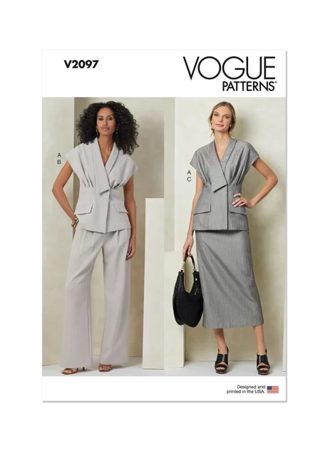 V2097 Misses' Top, Skirt and Pants