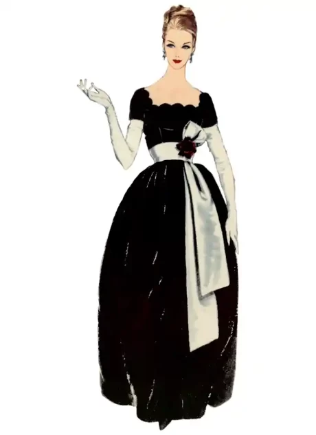 V2101 Misses' Dress with Belt and Sash