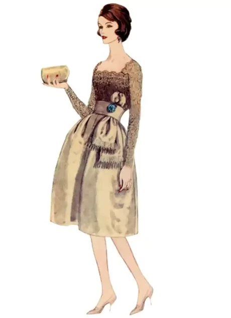 V2101 Misses' Dress with Belt and Sash