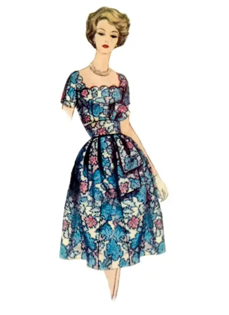 V2101 Misses' Dress with Belt and Sash