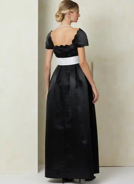 V2101 Misses' Dress with Belt and Sash