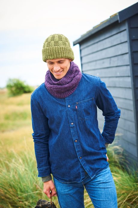 9952 Men's cabled bobble hat & scarf (Recreate Chunky) - Image 2