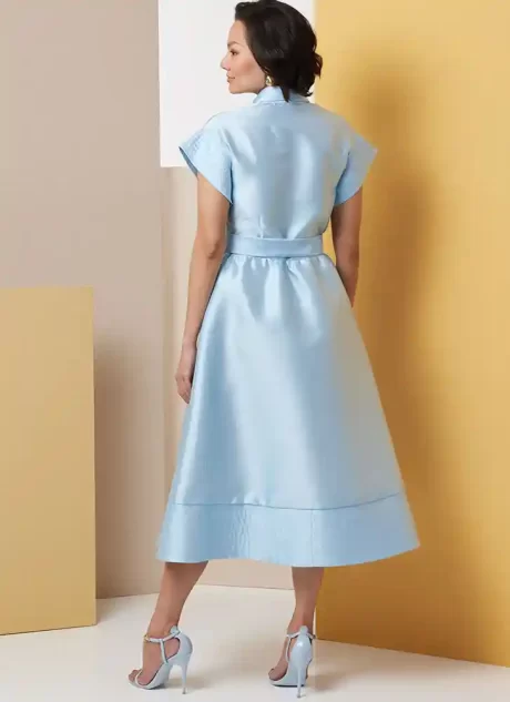 B7021 Misses' Dress with Belt, Sleeve and Length Variations