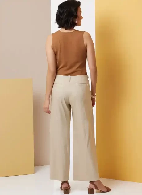 B7024 Misses' Pants in Two Lengths and Tie Belt