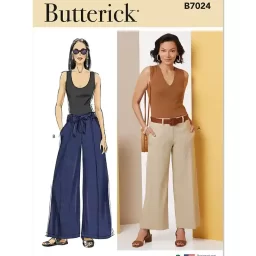 B7024 Misses' Pants in Two Lengths and Tie Belt