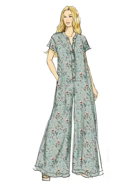 B7029 Misses' and Women's Knit Jumpsuits