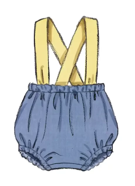 B7031 Babies' Rompers and Bow Tie