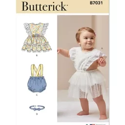 B7031 Babies' Rompers and Bow Tie