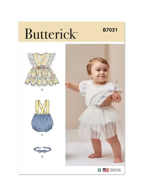 B7031 Babies' Rompers and Bow Tie