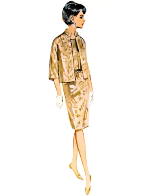 B7035 Misses' Dress, Jacket, Capelet and Overskirt