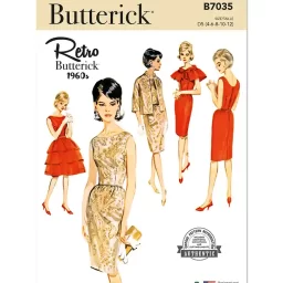 B7035 Misses' Dress, Jacket, Capelet and Overskirt