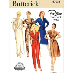 B7036 Misses' Jumpsuit, Dress and Sash