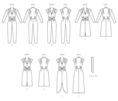 B7036 Misses' Jumpsuit, Dress and Sash
