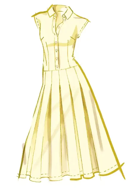 M8576 Misses' Dress with Sleeve and Length Variations