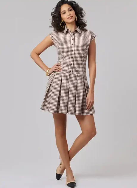 M8576 Misses' Dress with Sleeve and Length Variations