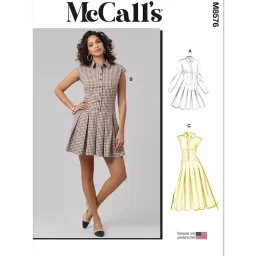M8576 Misses' Dress with Sleeve and Length Variations