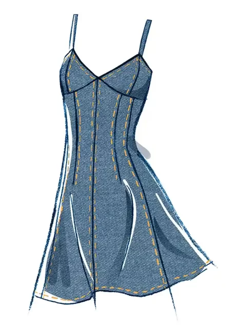 M8577 Misses' Dress with Sleeve and Length Variations