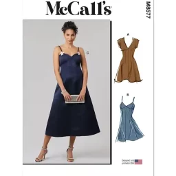 M8577 Misses' Dress with Sleeve and Length Variations