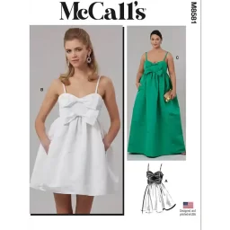 M8581 Misses' and Women's Dress in Two Lengths
