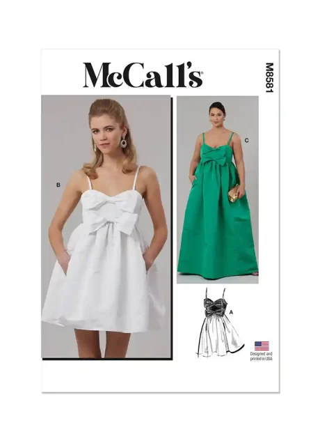 M8581 Misses' and Women's Dress in Two Lengths