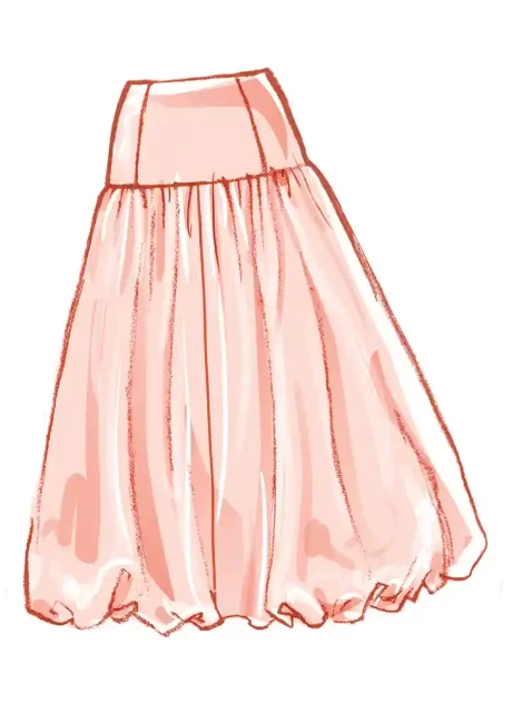M8583 Misses' Skirt in Two Lengths