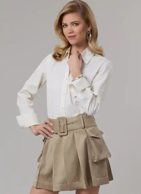 M8584 Misses' Skirt in two lengths and Belt