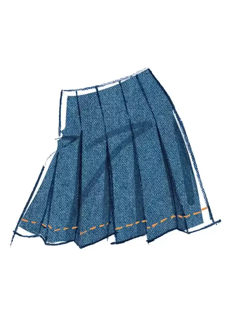 M8584 Misses' Skirt in two lengths and Belt