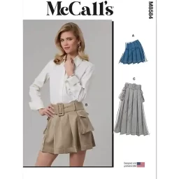 M8584 Misses' Skirt in two lengths and Belt