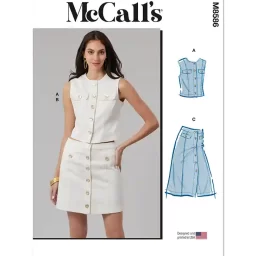 M8586 Misses' Top and Skirt in Two Lengths