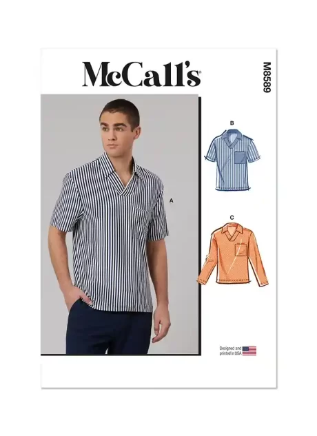 M8589 Men's Top with Sleeve Variations
