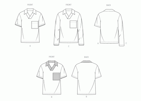 M8589 Men's Top with Sleeve Variations - Image 7