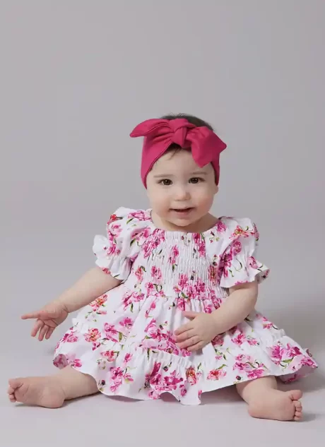 M8591 Babies' Romper, Dresses and Headband - Image 6