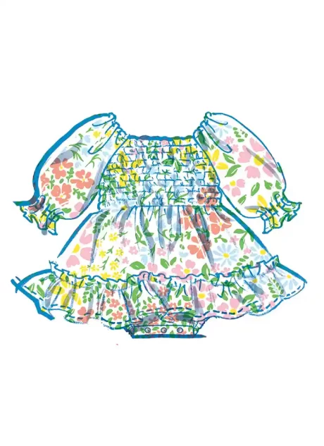 M8591 Babies' Romper, Dresses and Headband - Image 4