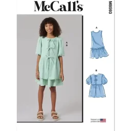 M8593 Girls' Dress and Top