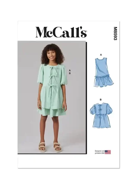 M8593 Girls' Dress and Top