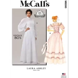 M8595 Misses' Gown, Slip and Sash by Laura Ashley