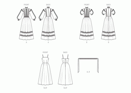 M8595 Misses' Gown, Slip and Sash by Laura Ashley - Image 5