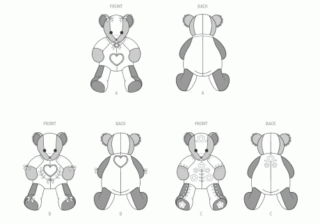 M8599 Patchwork Plush Bears - Image 5