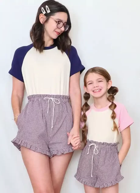 ME2123 Girls' and Misses' T-Shirt and Shorts by Holly Darling