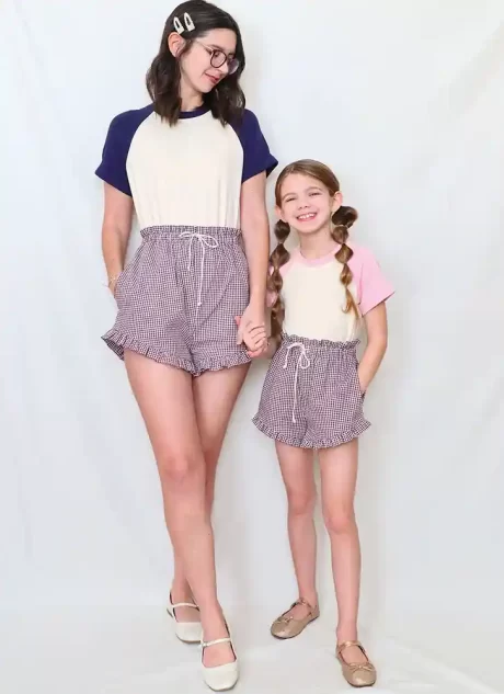 ME2123 Girls' and Misses' T-Shirt and Shorts by Holly Darling
