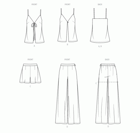 ME2124 Misses' Top, Shorts and Pants by the Stitch Fitz
