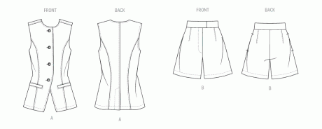 ME2125 Misses' Vest and Shorts by Lynn Brannelly