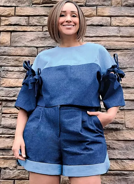 ME2127 Misses' and Women's Top with Detachable Sleeves and Shorts by Keechii B Style