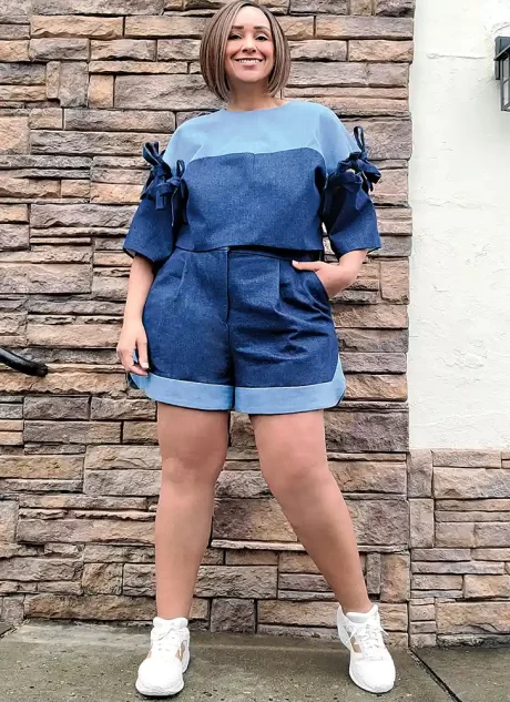 ME2127 Misses' and Women's Top with Detachable Sleeves and Shorts by Keechii B Style