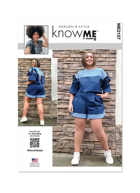 ME2127 Misses' and Women's Top with Detachable Sleeves and Shorts by Keechii B Style