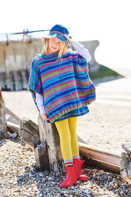 9962 Child's striped poncho (Merry Go Round XL)