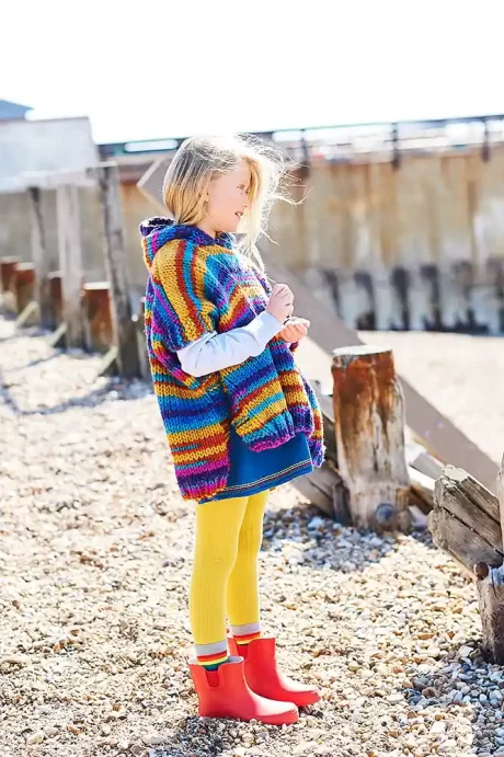 9962 Child's striped poncho (Merry Go Round XL) - Image 2
