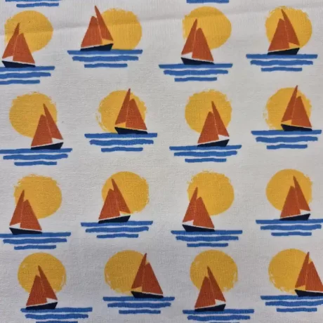 Brushed cotton French terry, "Sun & Sail" - Image 2
