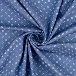 Circle print shirtweight denim