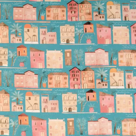 100% cotton cretonne, "Roman Village" - Image 2